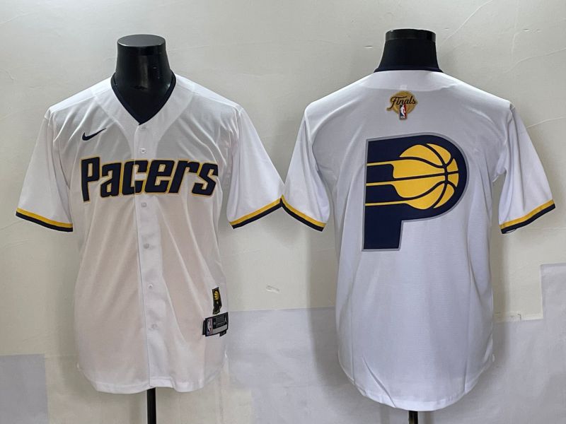 Men 2025 Indiana Pacers Blank White Joint Name NBA Jersey style 10->->NBA Jersey